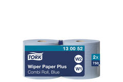 Tork Wiping Plus Combi Rol Poetspapier 2-laags blauw
